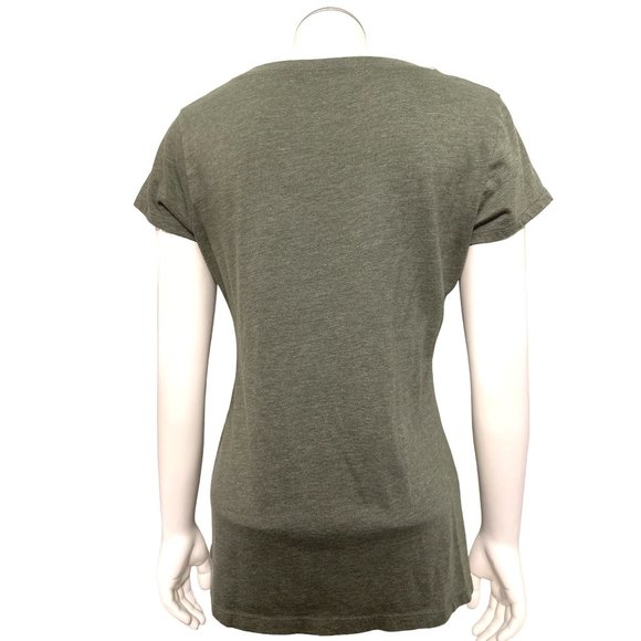 A.N.A. A New Approach Olive Green Y2K Grunge Short Sleeve Blouse Size PM - Picture 4 of 9